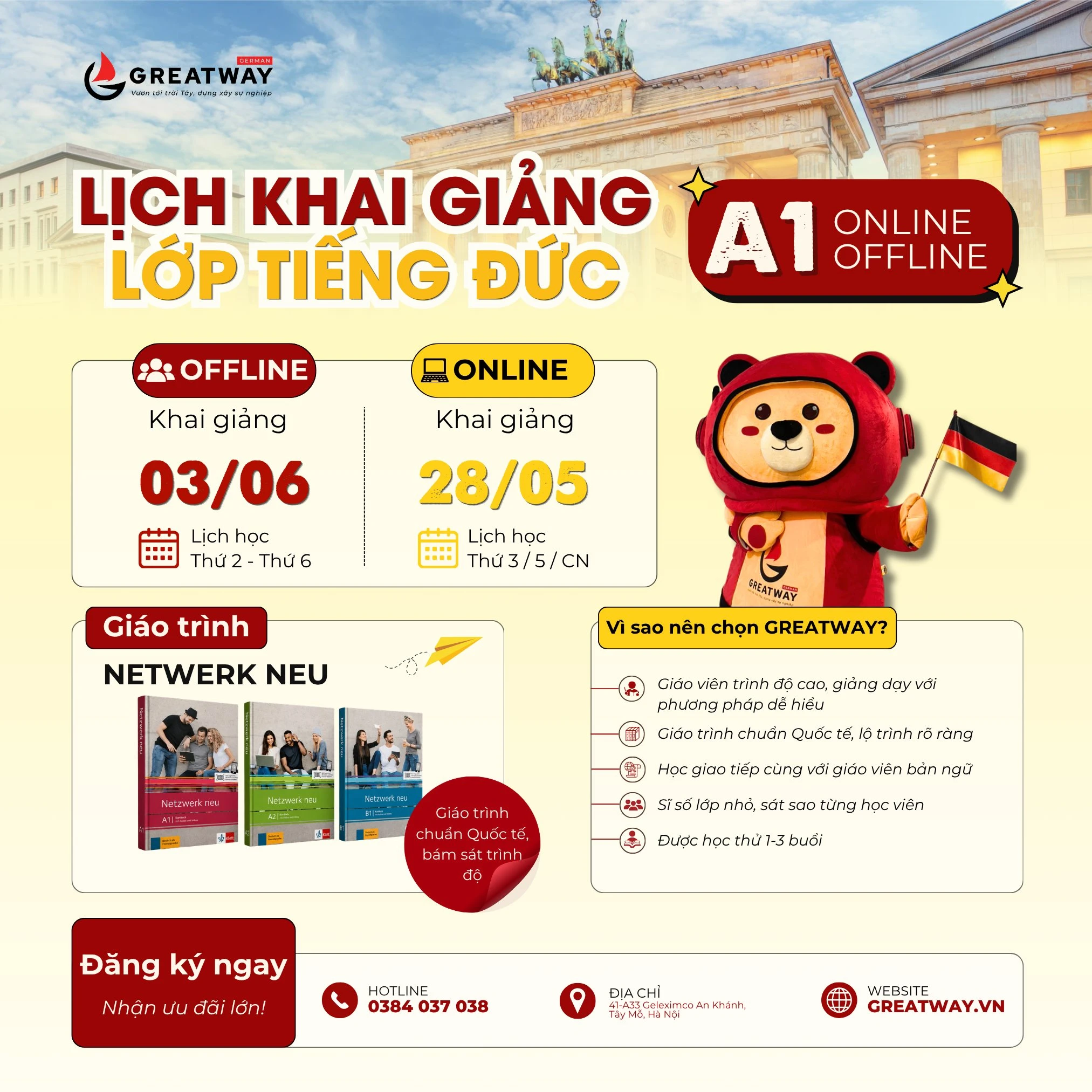GREATWAY KHAI GIẢNG LỚP A1 TIẾNG ĐỨC CHO NGƯỜI MỚI BẮT ĐẦU