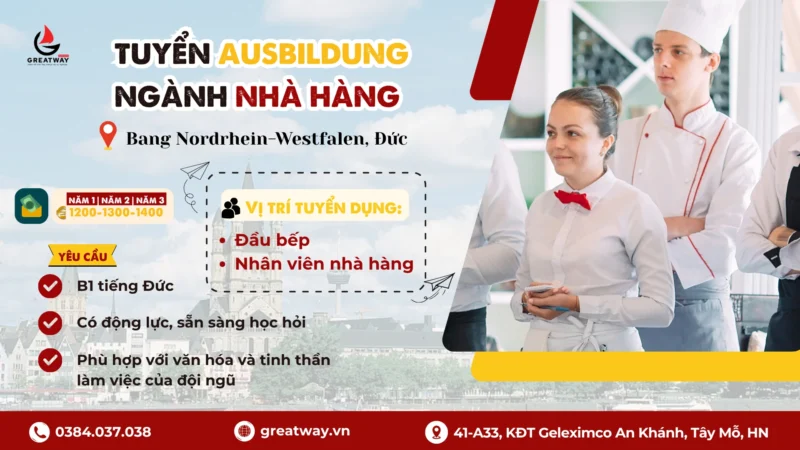 [GREATWAY] ĐƠN HÀNG DU HỌC NGÀNH NHÀ HÀNG NĂM 2026 TẠI TÂY ĐỨC